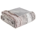 thumbnail image 1 of Madison Park Polyester Faux Tip Dyed Brushed Long Fur Throw in Blush Pink/Gray, 1 of 8
