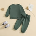 thumbnail image 5 of Toddler Boy Fall Clothes Kids Boys Autumn Winter Solid Long Sleeve Pocket 0-24M Everyday Outfit Set 2 PC, 5 of 6