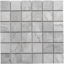 The Tile Life Wells Stone Slate 4" x 4" Gray Porcelain Mosaic Tile Sample, 1 Piece