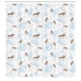 thumbnail image 3 of Ambesonne Christmas Shower Curtain, Winter Retro Forest, 69"Wx75"L, Brown Blue, 3 of 3
