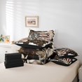 thumbnail image 6 of Manfei Rustic Country Deer 7pcs Queen Bedding,Wild Animal Bedding Comforter Set Queen,Red Blue White,Black Reversible, 6 of 7