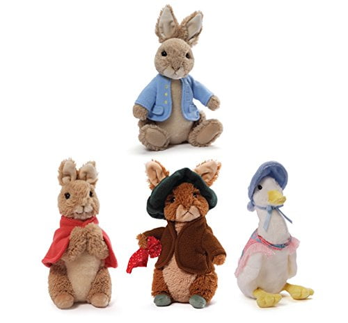 3” GUND Beatrix Potter Classic Peter Rabbit Flopsy Jemima Puddle-Duck Finger Puppets Set of Three Soft Plush 