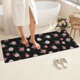 thumbnail image 4 of Pioneer Flower Floral Print Pattern Bathroom Rugs Mat, Non Slip Microfiber Bathroom Rug with Rubber Backing, Soft Mats for Bathroom Floor Tub Shower, 24"x60", 4 of 5