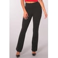 thumbnail image 2 of High Waist Soft Brushed Stretch Knit Flare Pants - Black, 2 of 9