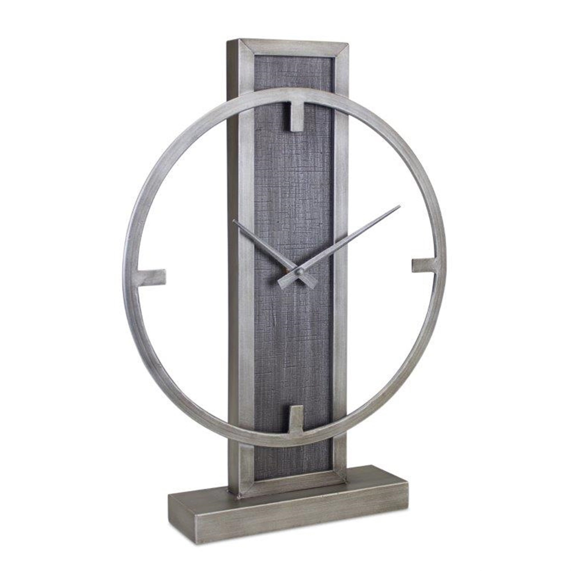 Clock 14.75"L x 19.75"H Iron/Wood