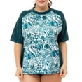 thumbnail image 1 of Maillot de Bain Grande Taille pour Femmes Manches Courtes Protection Solaire Été, 1 of 7