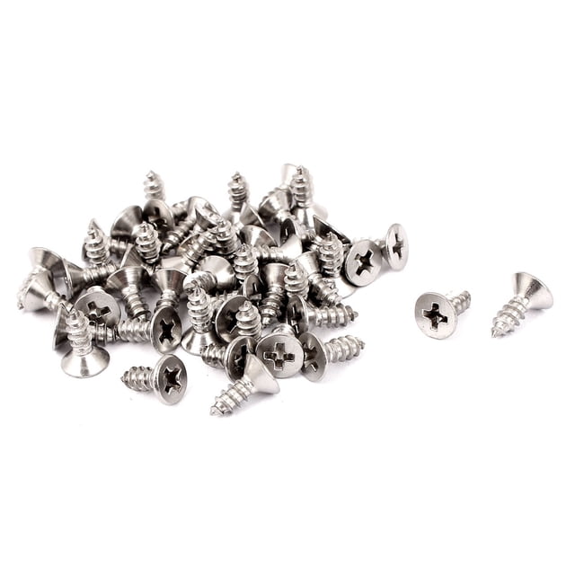 Unique Bargains M3.5 x 9.5mm Tête Transversale Fraisée Auto Taraudage Vis 50 Pièces