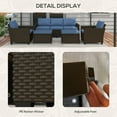 thumbnail image 6 of 5-Piece Patio Furniture Set with PE Rattan Three-Seater Sofa, Armchairs, Footstools, Cushions, Deep Coffee, 6 of 7
