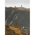 thumbnail image 2 of Achille Etna Michallon 14x18 Gold Ornate Wood Frame and Double Matted Museum Art Print Titled - Goatherd Opposite the Falls of Tivoli (1817-1819), 2 of 4