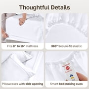 California Design Den Full Size Sheet Set - 400 Thread Count 100% Cotton, Soft Sateen Sheet Set, Durable Bedding with Deep Pockets - White