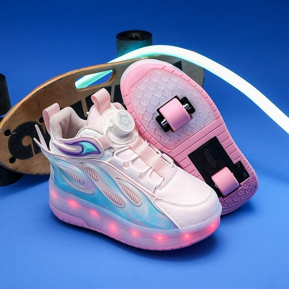 Kids Roller Skates Light up Shoes with Wheels Shoes LED USB Charging Roller Sneakers for Girls Boys Birthday Christmas Gift