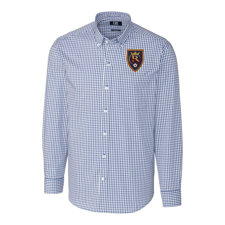 cutter and buck dress shirts Men's & Navy Philadelphia Union Big Tall Easy Care Stretch Gingham Long Sleeve Shirt Size: 2XB and barrel cuffs Cutter & Buck Skyline Epic