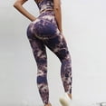 thumbnail image 2 of REORIAFEE Tie Dye Leggings for Women High Waisted Scrunch Butt Athletic Leggings Color Block Ombre Yoga Pants Soft Opaque Slim Exercise Pants for Running Workout Elastic Tights Purple S, 2 of 4