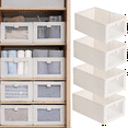 thumbnail image 6 of 4 Pack Storage Bins, Storage Containers for Organizing Clothing, Jeans,Closet - Closet Organizers and Storage Grey, 6 of 8