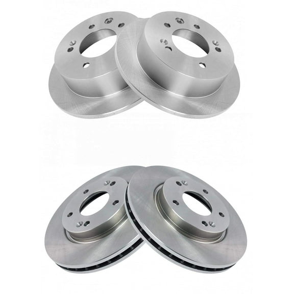 TRQ Front & Rear Brake Rotors Set Fits Select 2007-2010 Hyundai Elantra