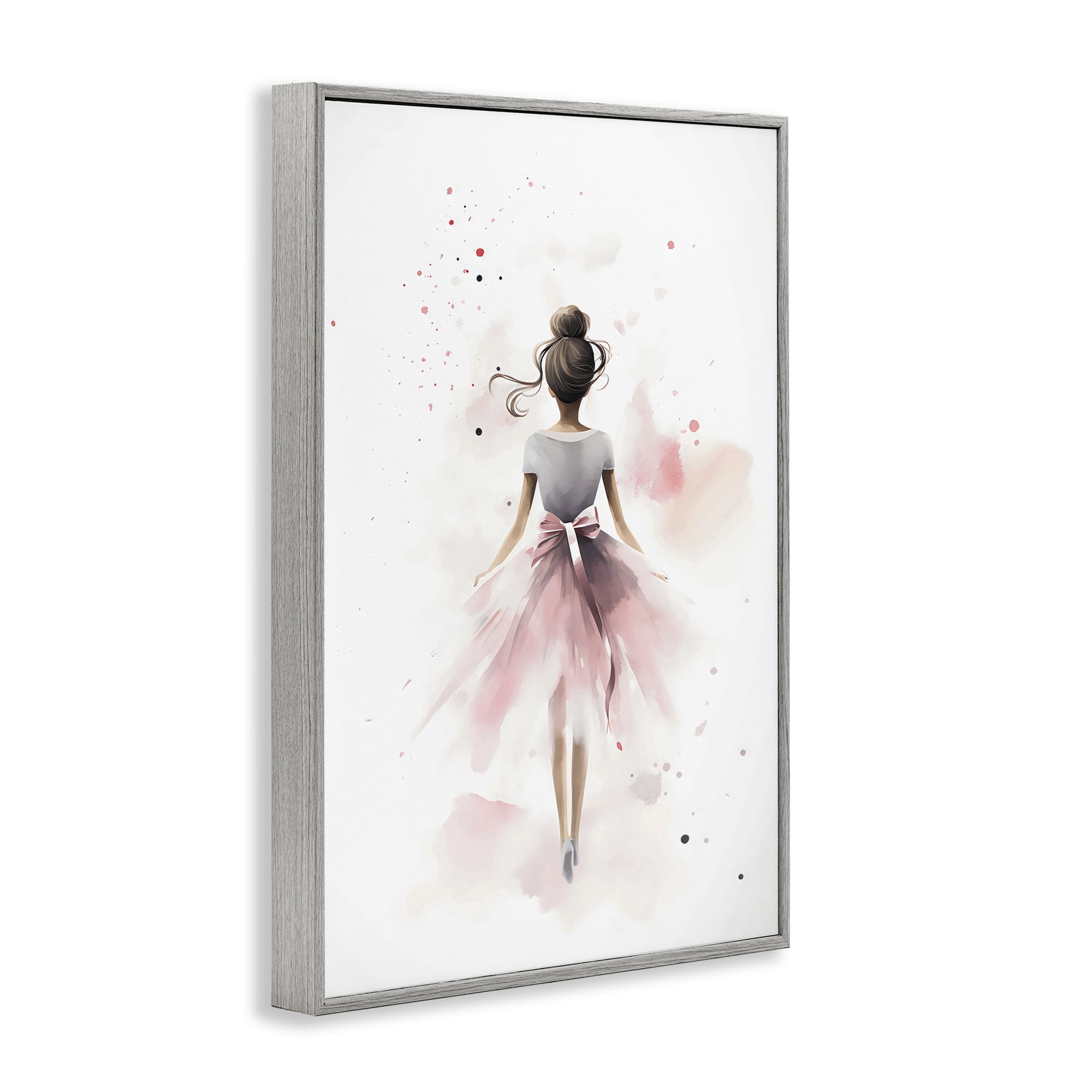 Stupell Industries Speckled Ballerina View Gray Framed Giclee Art, design by Creative Studio