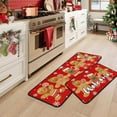 thumbnail image 4 of Gingerbread Candy Christmas Kitchen Mats Set of 2, Welcome Winter Home Xmas Decor Low-Profile Kitchen Rugs for Floor, Gingerbread Christmas Decorations for Home 17"X47"+17"X30", 4 of 6