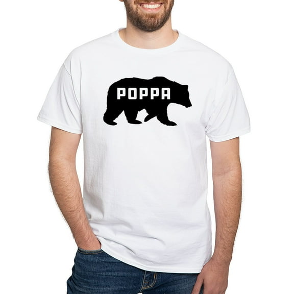 CafePress - Poppa Bear White T Shirt - Men's White Classic Cotton T-Shirts