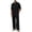 Black, variant on Mens 2 Piece Set Casual Fall and Winter Outfits Long Sleeve Stand up Collar Shirt & Pants Sweatsuit Set Brown