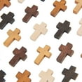 thumbnail image 4 of 60Pcs 5 Colors Wood Cross Pendants Mixed Color Natural Wooden Small Cross Charms Pendants, 4 of 6