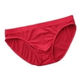 thumbnail image 1 of HKEJIAOI Mens Ice Silk Briefs Low Rise Solid Color Underwear Comfortable Breathable Underpants Briefs, Red M, 1 of 5