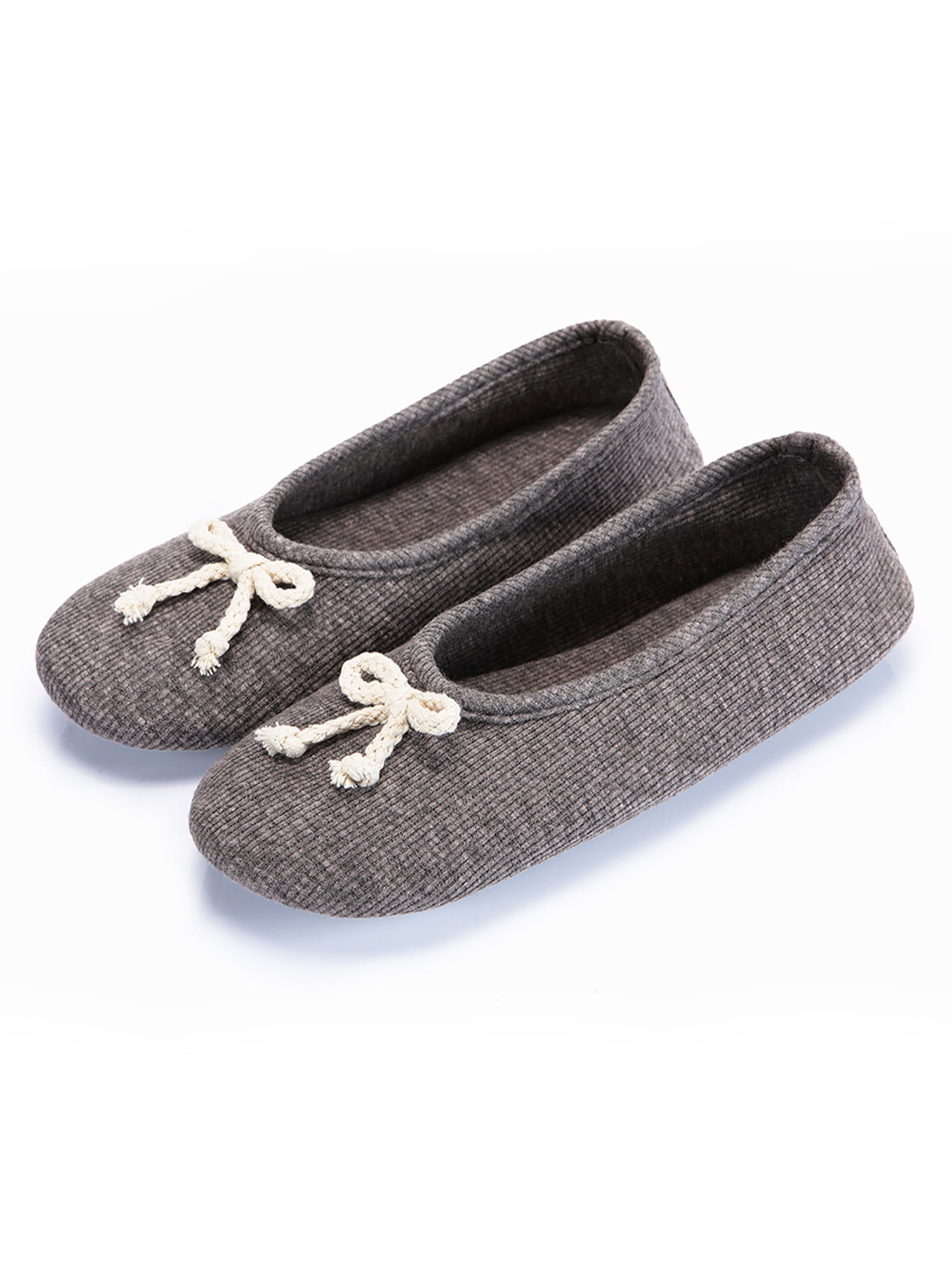 Women's Comfort Knit Memory Foam House Shoes Light Weight Terry Cloth Loafer Slippers w/Anti-Skid Rubber Sole 