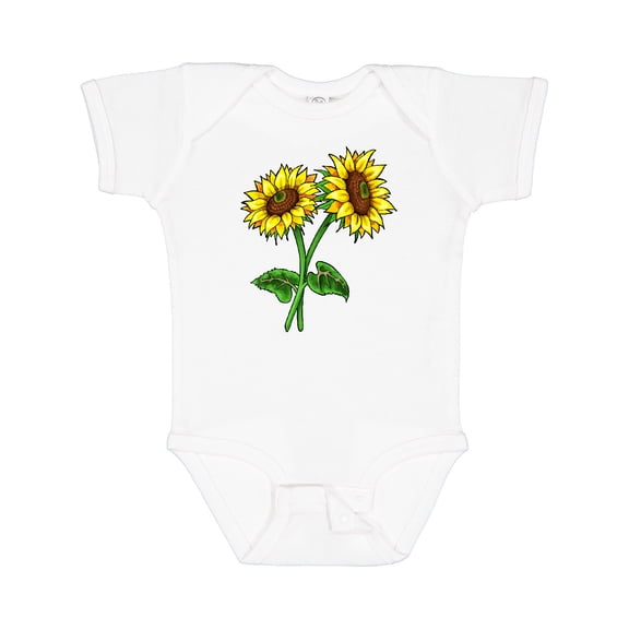 Inktastic Pair of Sunflowers Boys or Girls Baby Bodysuit