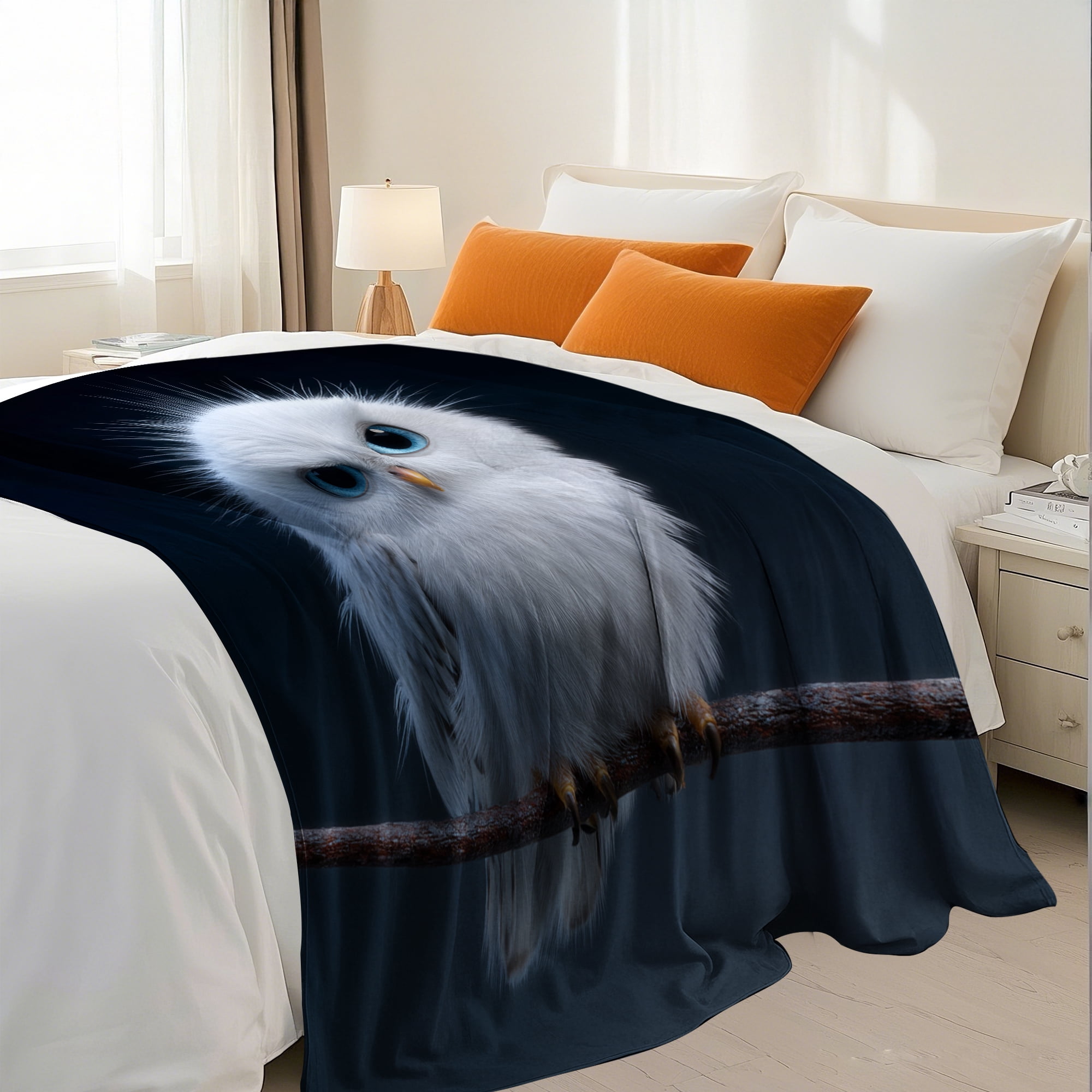 Flannel Fleece Throw Blanket, Soft Large Throw Blanket, Lightweight Cozy Plush Throw Blanket Fit Sofa Bed, 30"x40", Bird