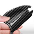 thumbnail image 2 of 8PCS Car Door Bowl Protector PU Leather Carbon Fiber Rounded Edges Reflective Door Handle Scratch Protector, 2 of 4