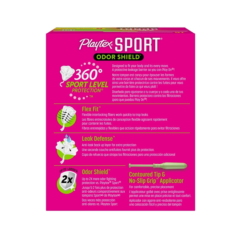 Playtex Sport Odor Shield Tampons, Regular, 16ct 