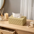 thumbnail image 2 of Khaki Embossed Diamond Rectangular Tissue Box Cover, Medium Size Decorative Desktop Napkin Holder, Resin Facial Tissue Storage Case for Kitchen Bathroom Bedroom Table Home Decor, 2 of 6