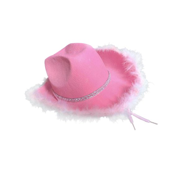 Xingzhi Novelty Cowboy Hat Women Pink Cowgirl Hat for Engagement Party Fancy Dress