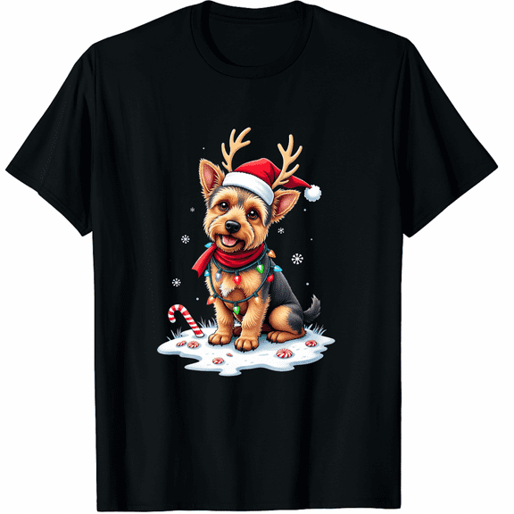 Yorkshire Terrier Santa Reindeer Christmas Yorkie Dog Lover T-Shirt for Men Women