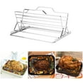 thumbnail image 2 of Stainless Steel Roasting Rack for Holiday Feasts Multifunctional Chicken Roasting Stand Foldable Turkey Roaster Stand, 2 of 8