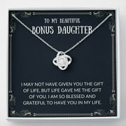 To My Bonus Daughter - Love Knot Necklace, Step daughter, Adopted daughter, daughter in law gift, future daughter, from step dad, from step mom, from step dad
