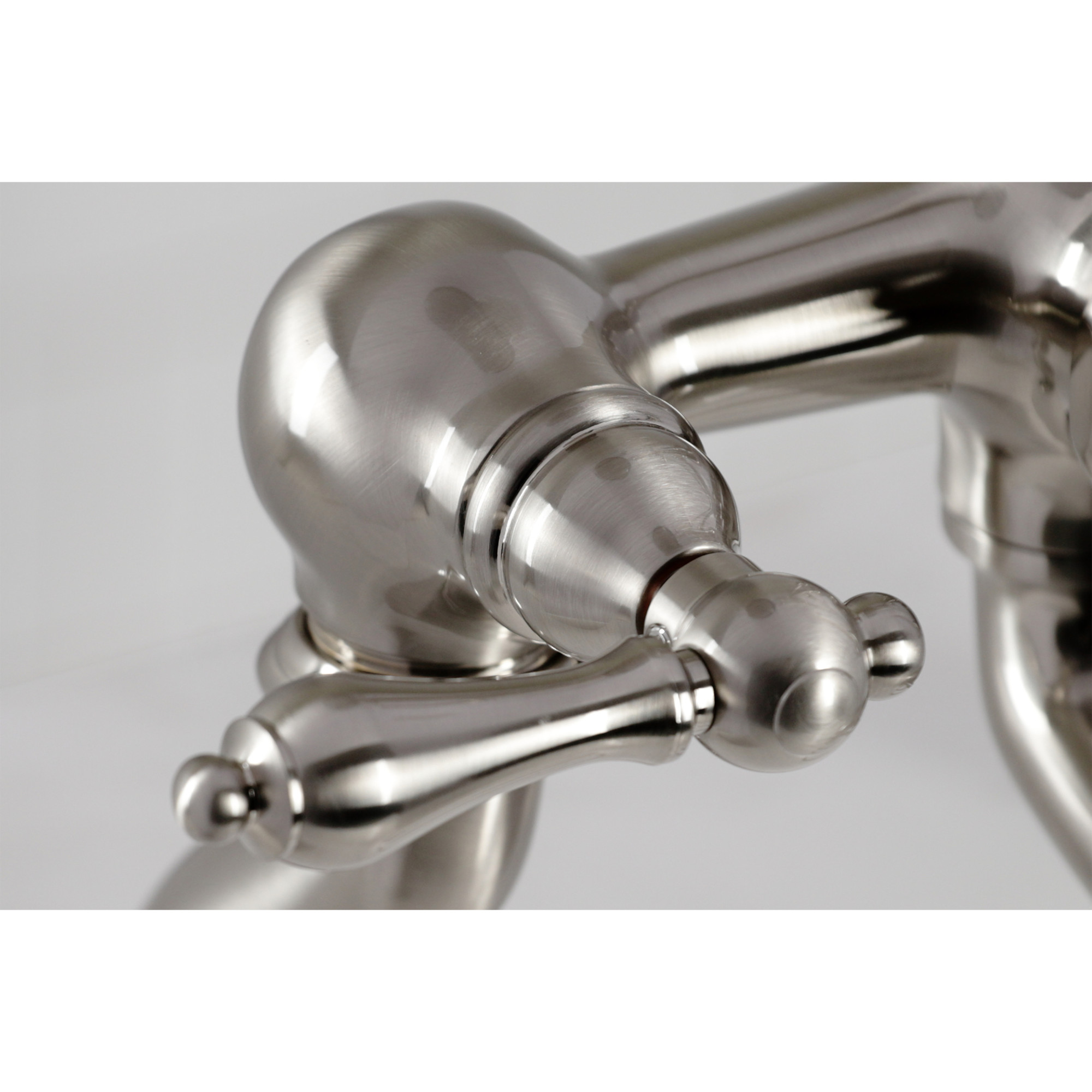 Kingston Brass CC409T8 Vintage 7" Center Deck-Mount Clawfoot Tub Faucet with Hand Shower, Brushed Nickel