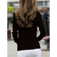 thumbnail image 2 of Long Sleeve Solid Turtleneck Slim T-Shirt for Women, Versatile for Spring & Fall, 2 of 7