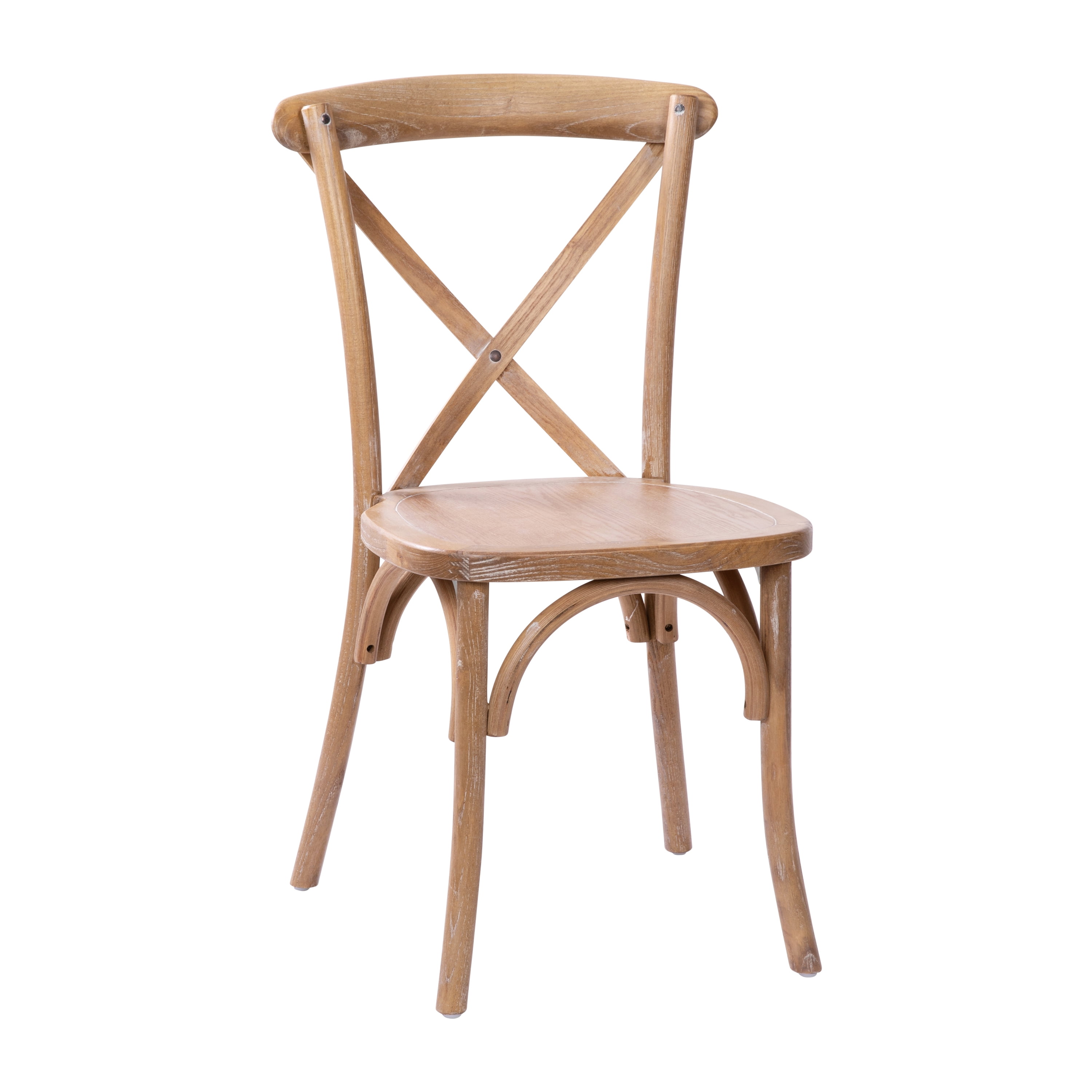 Emma + Oliver 2-pack Hand Scraped Dark Natural X-Back Chair