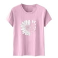thumbnail image 4 of HWRETIE T-shirts for Women,Summer T Shirt,Plus Size Loose Girl Short Sleeve Graphic Casual Tees Womens Tops u-Pink, 4 of 5
