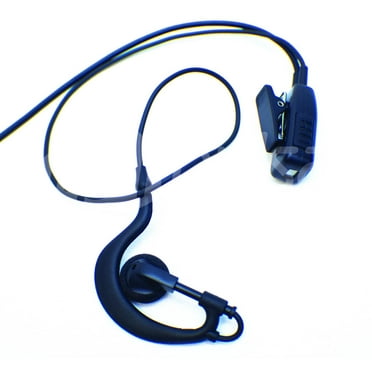 1.5-Wire D-Shape Earpiece With PTT Button Mic Compatible With Motorola Radios CP185, CP200D, CLS1410, RDM2070d, Mag One BPR40