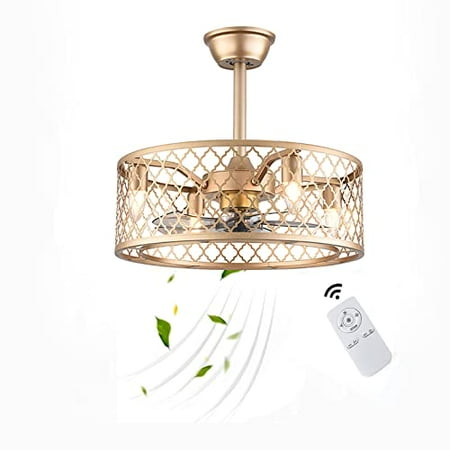 

OUKANING 20 Retro Ceiling Fan Light Chandelier Pedant Lamp 3 Speed w/Remote Mute Indoor