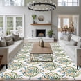 thumbnail image 3 of Large Area Rugs for Living Room Bedroom, Vintage Abstract 8'x10' Rug Washable Carpet Runner Indoor Outdoor, Retro Floral Texture Green Non Slip Floor Mats Rug for Kitchen, Patio, 3 of 8