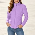 thumbnail image 5 of IUYRTFE Women's Fleece Zip-Up Jacket Stand Collar Long Sleeve Casual Coat with Pockets, 5 of 7