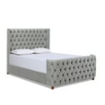 thumbnail image 2 of Brooklyn Queen Tufted Panel Bed Headboard and Footboard Set, Opal Grey Velvet, 2 of 9