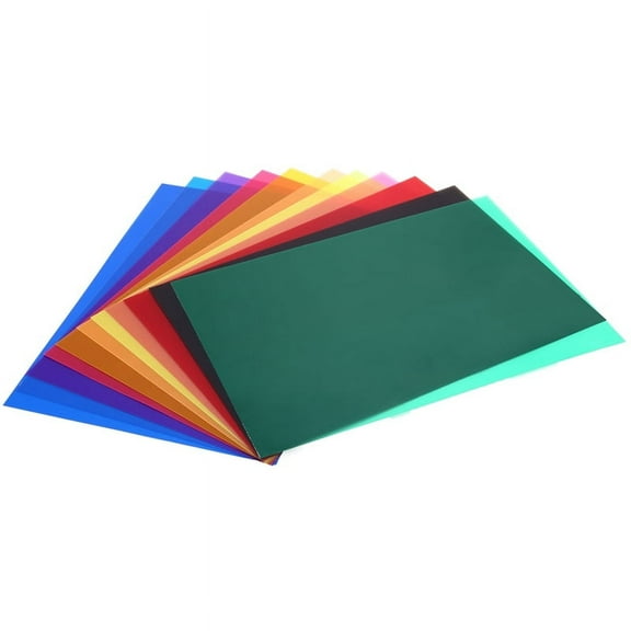 300x210x0.25mm 11Pcs PVC Light Filter Set, Color Correction Overlays for Film, Video, Photo, Stage Lighting