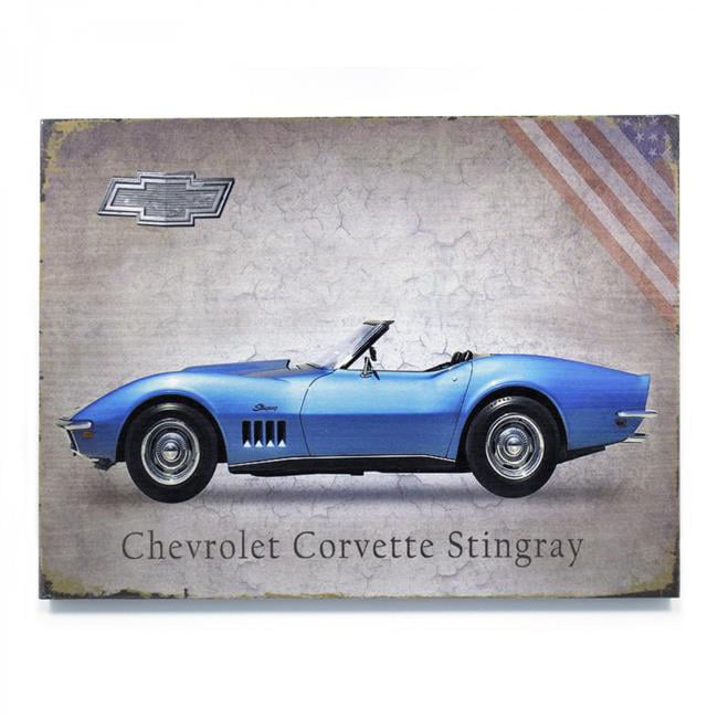 Vintage Parts 323939 Signature Corvette Wooden Sign