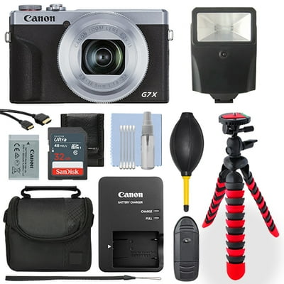 Canon PowerShot G7X Mark III Digital Camera Silver+ 32GB Deluxe Accessory Packag