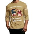 thumbnail image 3 of Havenx Patriotic T Shirts for Men Crew Neck Three-quarter Sleeve Shirts American Flag Design Graphic Tshirts Patriotic We the People 1776 Workout Tee,Khaki XL, 3 of 5