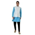 thumbnail image 2 of Sonakshi Fashion Men's Brocade Waistcoat Bandhgala Festive Jacquard Nehru Jacket, Color: White, Size: 44, 2 of 6