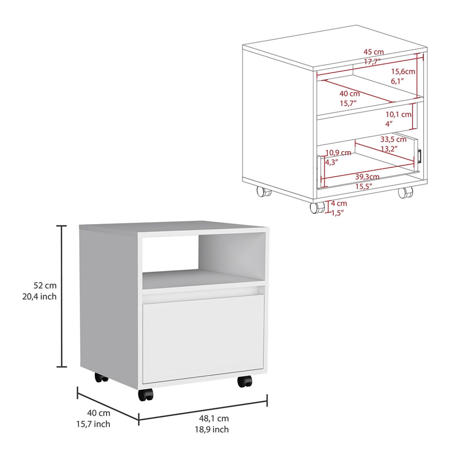Stylish White Nightstand with Drawer, Ideal for Bedroom Living Room Compact Size